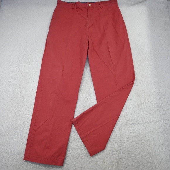 Vineyard Vines Whale Chino Pants Salmon Flat Front Mens Size 32 x 30 - Picture 2 of 8